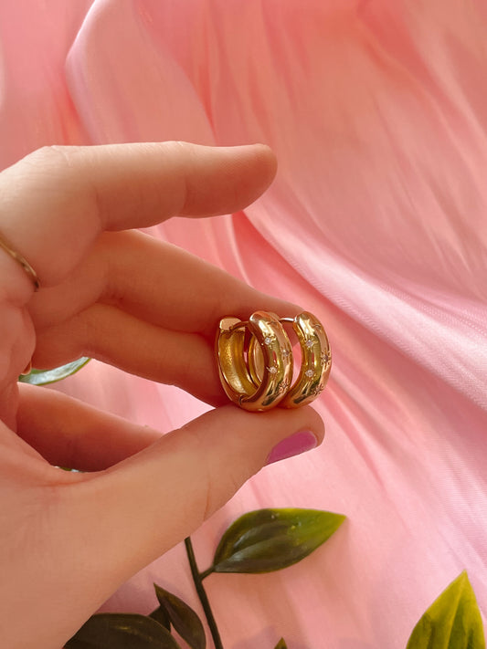 Bejeweled Hoops (Gold-Filled)